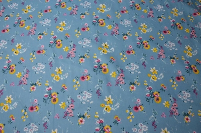 Baumwolle | FLOWERY Blumen | azurblau